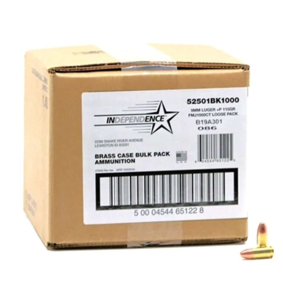 Independence 9mm Luger / Parabellum  115gr FMJ Ammo