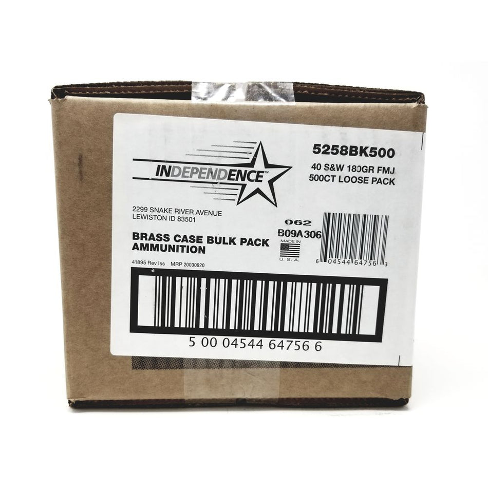 Independence .40 S&W  180gr FMJ Ammo