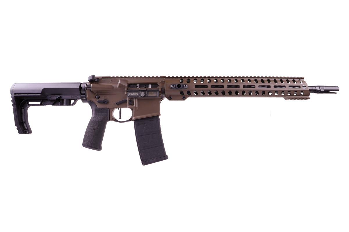 Patriot Ordnance Factory 01752 Minuteman Direct Impingement 5.56x45mm NATO 16.50" 30+1 Patriot Brown Rec/14.5" M-Lok Handguard Black Nitride Barrel Black Polymer Grip 6 Position MFT Stock