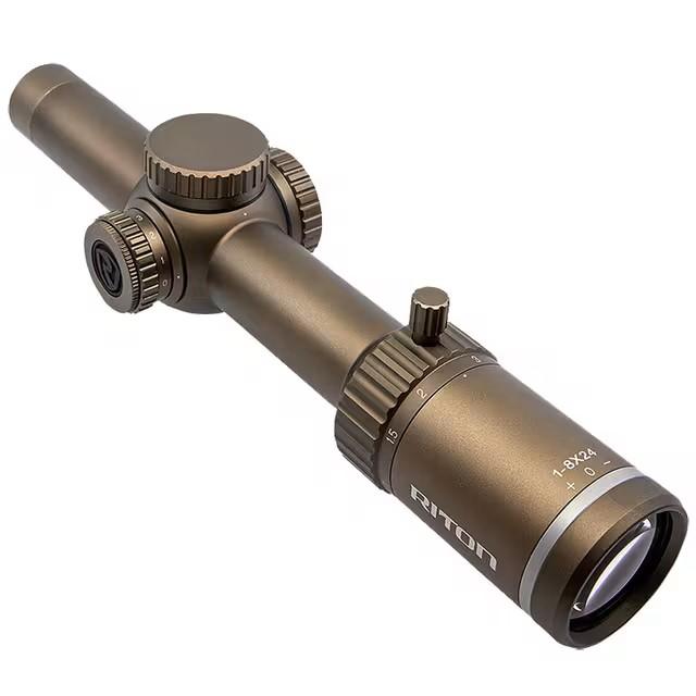 REFURBISHED Riton X3 Series Tactix Rifle Scope 1-8x24IR 30mm SFP OT Illum Flat Dark Earth