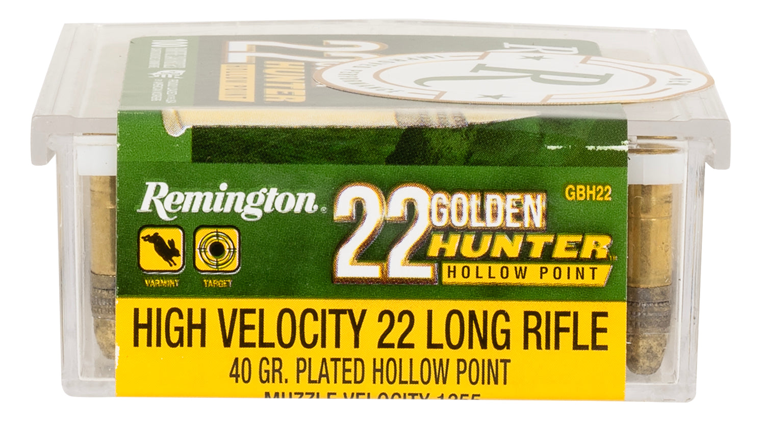 Remington .22 LR Golden Hunter 40gr Plated HP Ammo