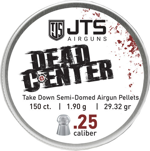 JTS PELLETS DEAD CENTER 25 CAL SEMI-DOMED 29.32 GR 150CT