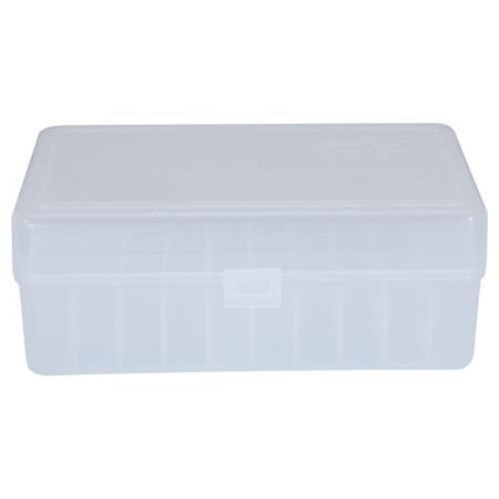 Berry's Mfg 411 Clear Ammo Flip Top Box  Holds 50 Rounds - .45/70 Govt