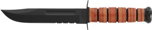 KA-BAR FIGHTING/UTILITY KNIFE 7" SRRTD W/LTHR SHTH US ARMY