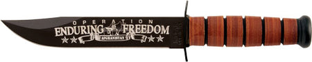 KA-BAR USMC OEF AFGHANISTAN 7" W/LEATHER SHEATH USMC