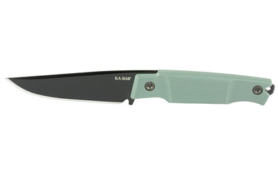 KA-BAR Knives Apex, Fixed Blade Knife, 3.9" Clip Point Blade, 8.43" Overall Length, D2 Blade Steel, Plain Edge, Matte Finish, Black, Green Glass Filled Nylon Handle, Includes Sheath 5500
