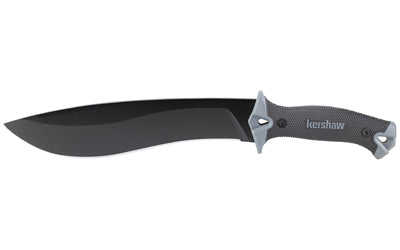 Kershaw Machete, 10" Fixed Blade Knife, Plain Edge, Carbon/Powdercoat, Includes Machete Sheath 1077
