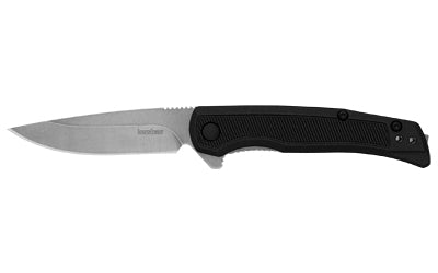 Kershaw Outfield, Folding Knife, Assisted Opening, 2.8" Clip Point, Plain Edge, 4Cr14 Blade Steel, 6.42" Overall Length, Liner Lock, Stone Washed Finish, Silver, Black Glass Filled Nylon Handle 1428
