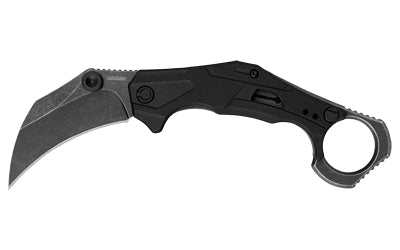 Kershaw Outlier, Assisted Open Folding Knife, 2.6" Karambit Blade, Plain Edge, 8Cr13MoV Steel, Blackwash Finish, Black Handle 2064
