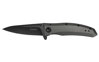 Kershaw GRID, Folding Knife, 4Cr14, black-oxide, Plain, Drop Point, SpeedSafe, Flipper, Frame Lock, Reversible Carry, 3.7", Steel, Titanium Carbo-Nitride, Box 2200