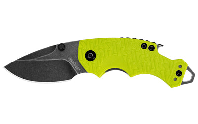 Kershaw Shuffle, Folding Knife, 2.4" Drop Point Blade, 8CR13MOV Blade Steel, 5.75" Overall Length, Liner Lock, BlackWash Finish, Lime Green Handle 8700LIMEBW