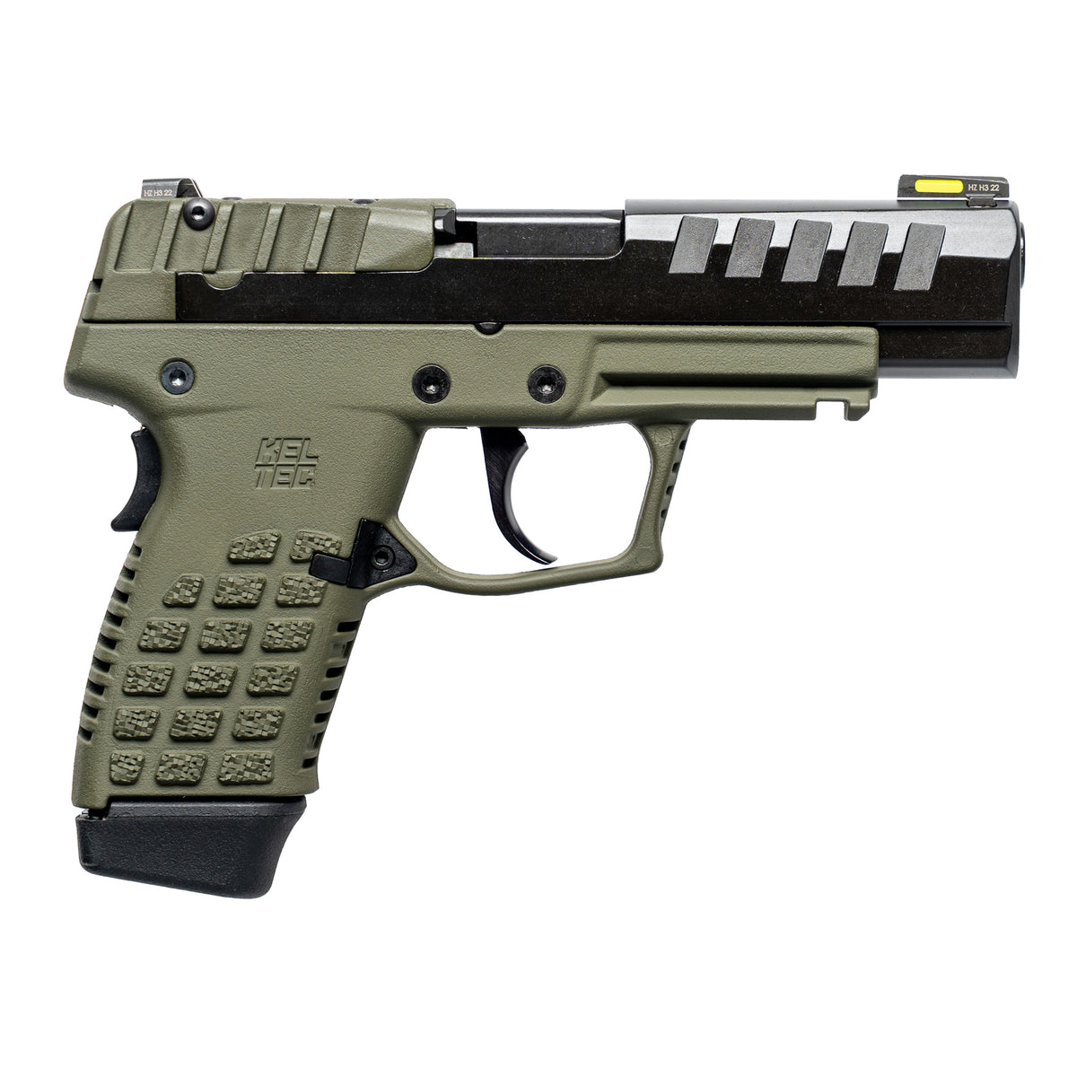 P15 9MM 15+1 BLK/GRN BLACK SLIDE/GREEN FRAME