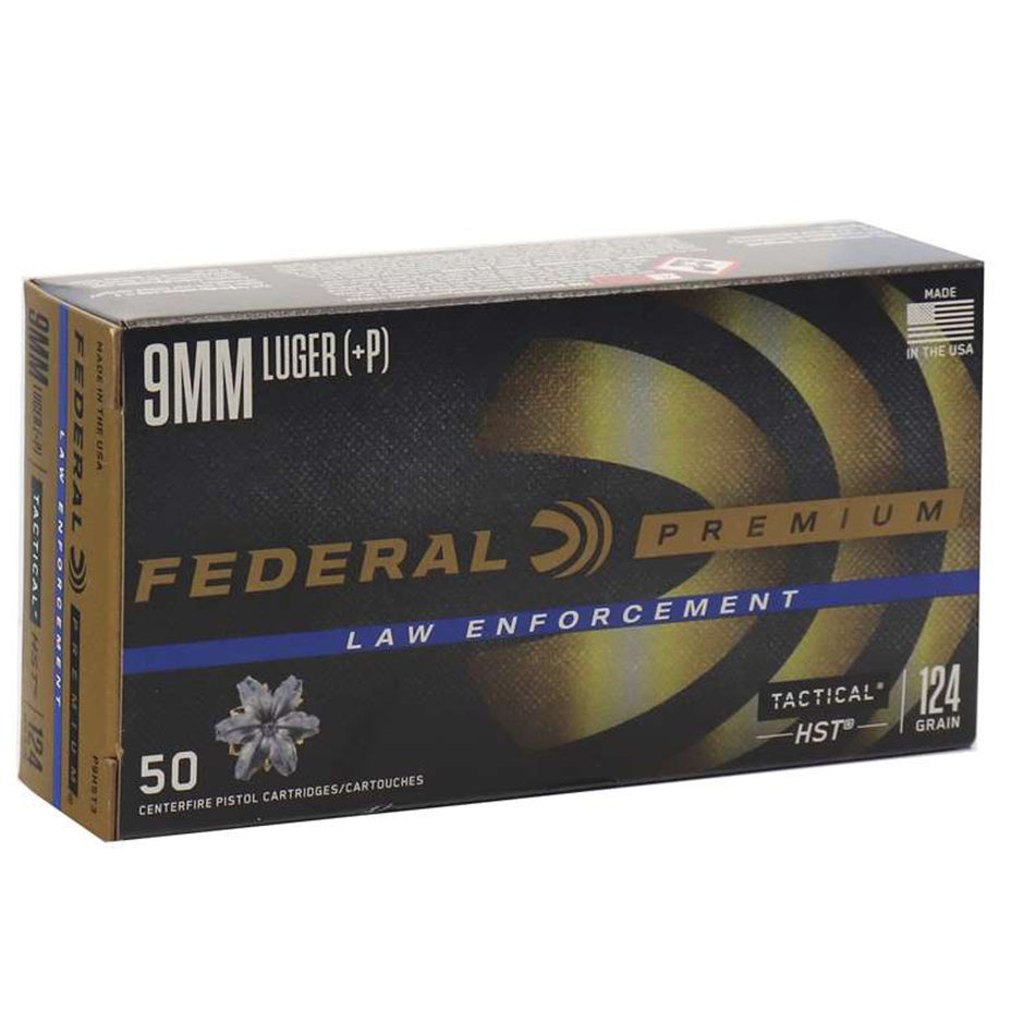 Federal 9mm Luger +P Premium HST 124gr JHP Ammo