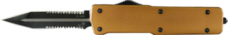 TEMPLAR KNIFE LARGE OTF BRONZE 3.5" BLACK DAGGER ALUMINUM!