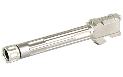 LanTac USA LLC 9INE Barrel, Fluted, Threaded 1/2-28, Fits Glock 17, Stainless Steel Finish, Silver, Includes Matching Thread Protector 01-GB-G17-TH-SS