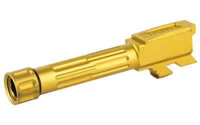 LanTac USA LLC 9INE Barrel, Fluted, 1/2-28 Thread Pattern, Fits Glock 43/43x, TiN Finish, Bronze, Includes Matching Thread Protector 01-GB-G43-TH-BRNZ