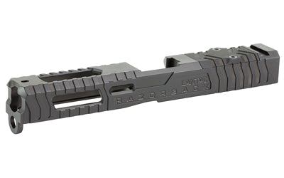 LanTac USA LLC Razorback Stripped Slide, Fits Gen 1-3 Glock 17, RMR Cut with Plate, DLC Finish, Black 01-GSS-GEN13-G17-LT