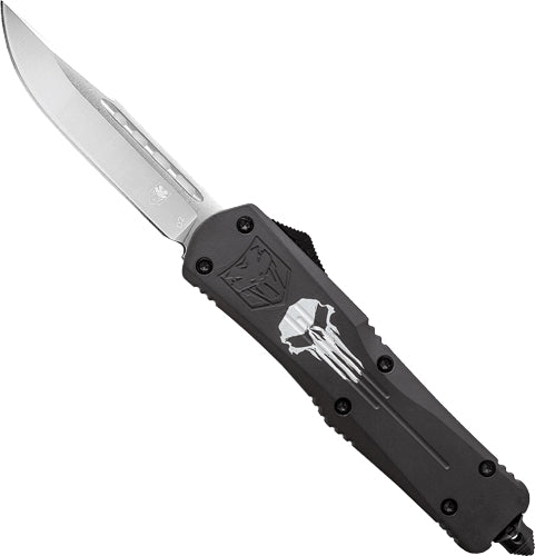 COBRATEC LARGE FS3 OTF BLACK PUNISHER 3.5" D2 STEEL DRP PNT