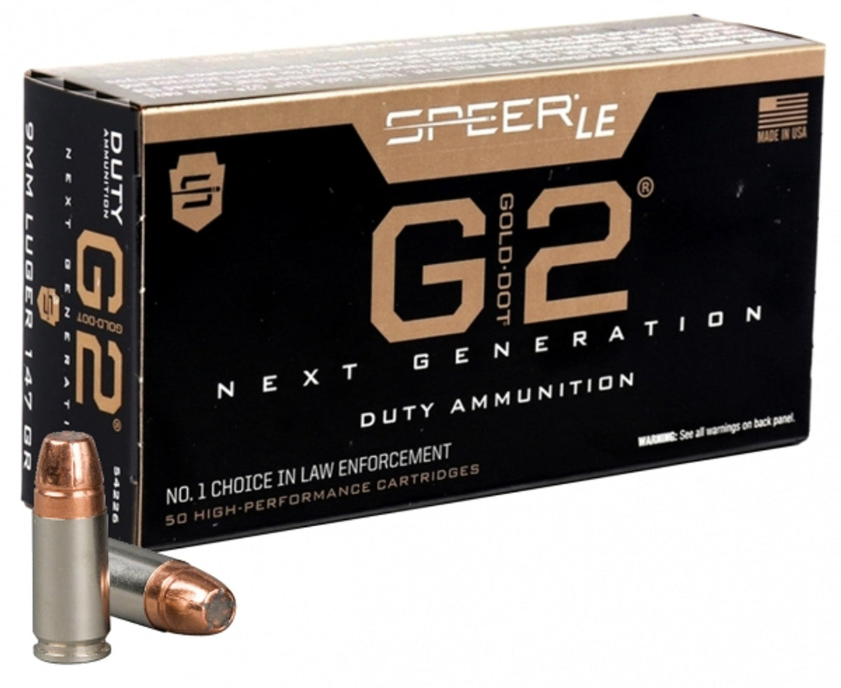 Speer LE Gold Dot G2 9mm Luger 147 Grain Bonded Hollow Point (HP)
