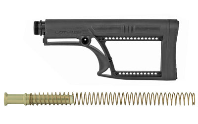 Luth-AR MBA-2 Stock With Buffer Assembly, A2 Extension Tube, Standard Buffer, AR-10 Buffer Spring, Fixed, Black MBA-2K308
