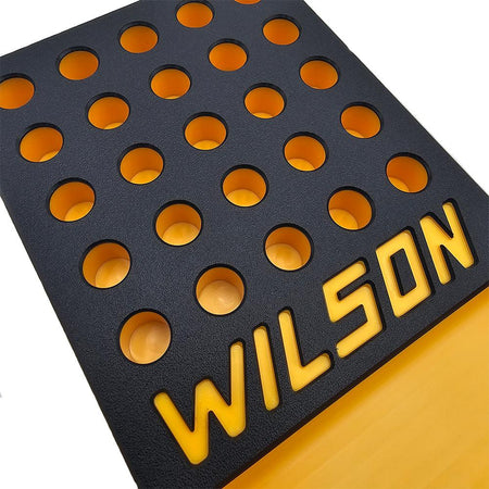 L.E. Wilson Reloading Tray with Bullet/Primer Cup .473" 25 Hole Black/Yellow