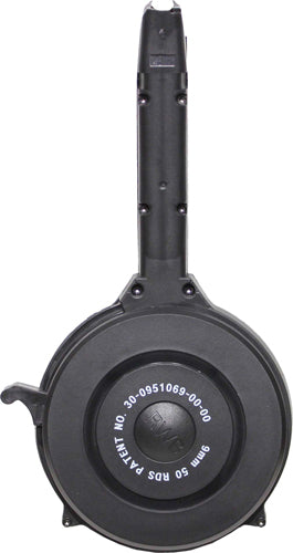 IVER JOHNSON MAGAZINE POLYMER FITS GLOCK 9MM 50RD DRUM BLK
