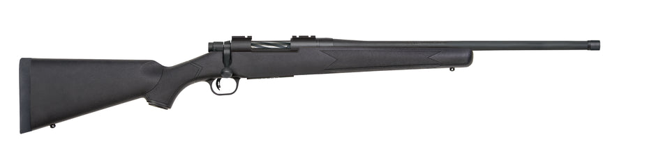 Mossberg 28013 Patriot Full Size 450 Bushmaster 4+1 20" Matte Blued Fluted Threaded Barrel, Drilled & Tapped Matte Blued Stainless Steel Receiver, Black Fixed Synthetic Stock, Right Hand