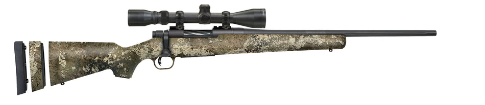 Mossberg 28050 Patriot Super Bantam 6.5 Creedmoor Caliber with 5+1 Capacity, 20" Fluted Barrel, Blued Metal Finish & TrueTimber Strata Synthetic Stock Stock Right Hand (Youth) Includes 3-9x40mm Scope