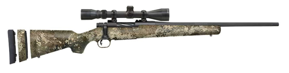 Mossberg 28067 Patriot Super Bantam 308 Win Caliber with 5+1 Capacity, 20" Fluted Barrel, Blued Metal Finish & TrueTimber Strata Synthetic Stock Right Hand (Youth) Includes 3-9x40mm Scope