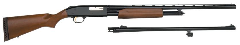 Mossberg 54282 500 Combo Full Size 20 Gauge Pump 3" 5+1 Blued 26" Slugster/24" Fully-Rifled Barrels, Blued Steel Receiver, Fixed Wood Stock, Right Hand, Fully Rifled Bore Barrel