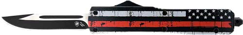 TEMPLAR KNIFE SLIM OTF BACK THE RED 3.1" BLK DROP POINT