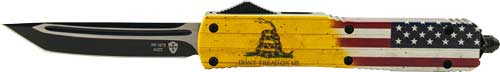 TEMPLAR KNIFE SLIM OTF DON'T TREAD ON ME 3.1" BLACK TANTO