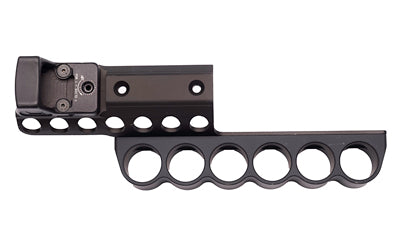 Mesa Tactical SureShell, 6-Shell Side Saddle with Trijicon RMR Mount, Fits Beretta 1301 Tactical 12 Gauge, Aluminum, Matte Finish, Black 95290