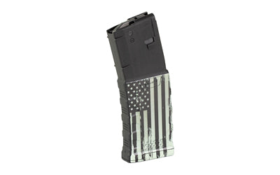 Mission First Tactical EXD, Magazine, 223 Remington/556NATO, 30 Rounds, Fits AR-15, Black and White American Flag Graphic EXDPM556D-C-AMF4