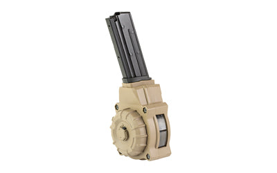 ProMag Industries Magazine, Drum, 5.7X28MM, 55 Rounds, Fits FN Five-seveN USG 5.7x28mm pistol, Polymer Construction, Flat Dark Earth DRM-A76-FDE