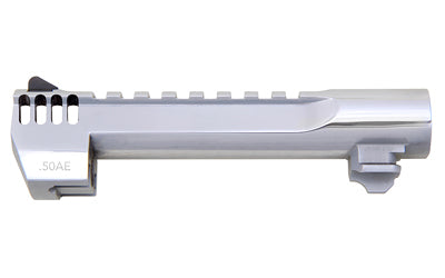 Magnum Research Barrel, .50 Action Express, 6", Picatinny Accessory Rail, With Muzzle Brake, Fits Desert Eagle MK XIX 50AE, Polished Chrome Finish, Silver BAR506PCIMB