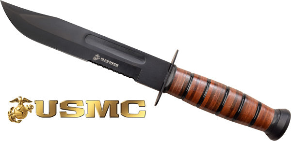 MC USMC 7" BOWIE BLADE W/ LEATHER SHEATH