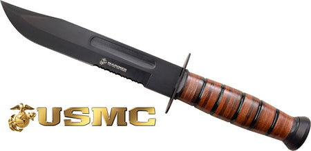 MC USMC 7" BOWIE BLADE W/ LEATHER SHEATH
