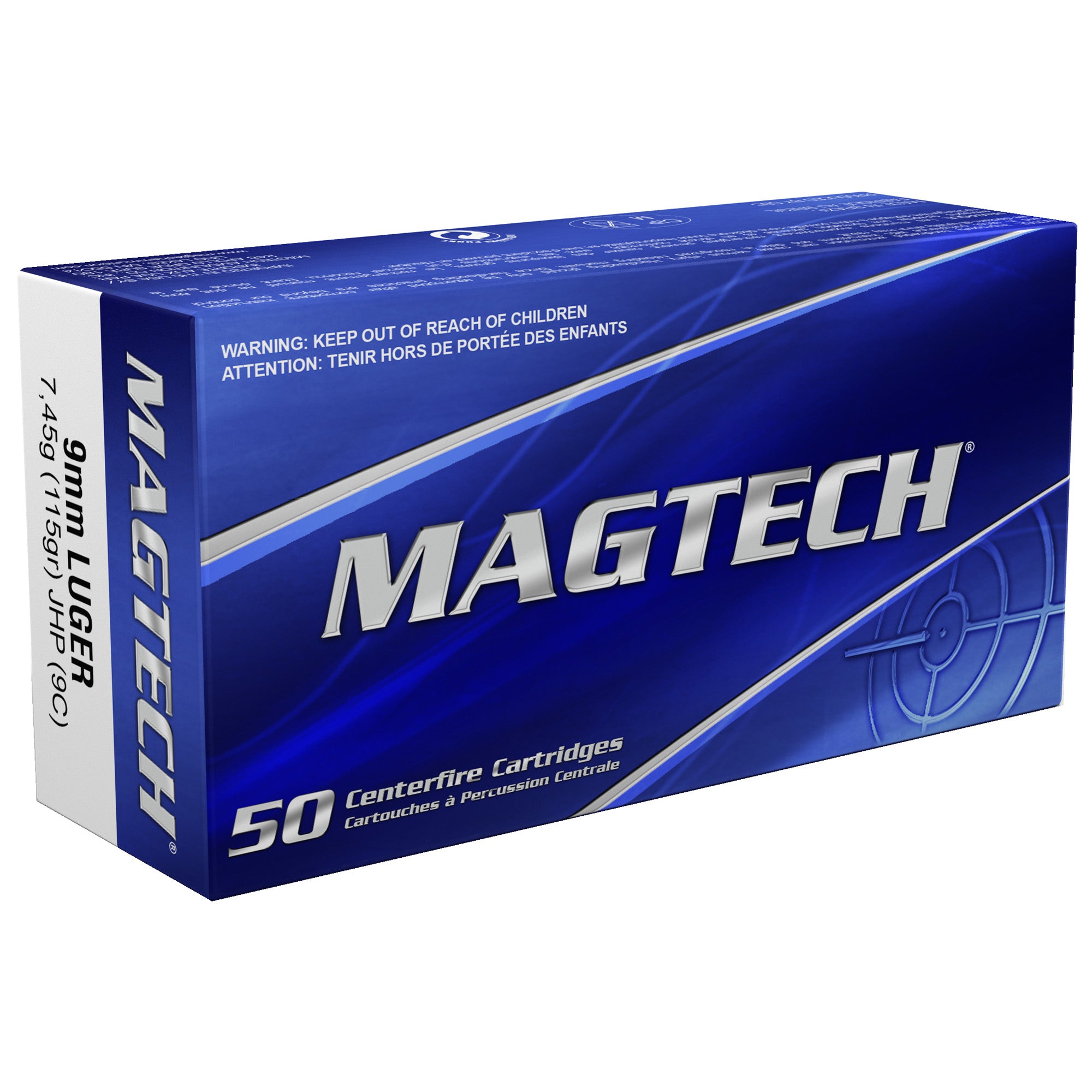 Magtech 9mm Luger Range/Training 115gr JHP Ammo