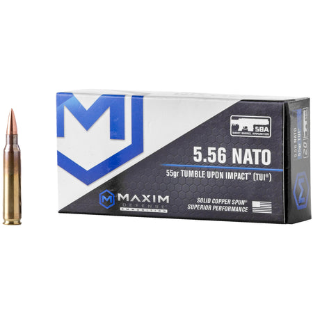 Maxim Defense MXM49000 SBA Short Barrel Ammunition Copper 55 Grain 5.56x45mm NATO