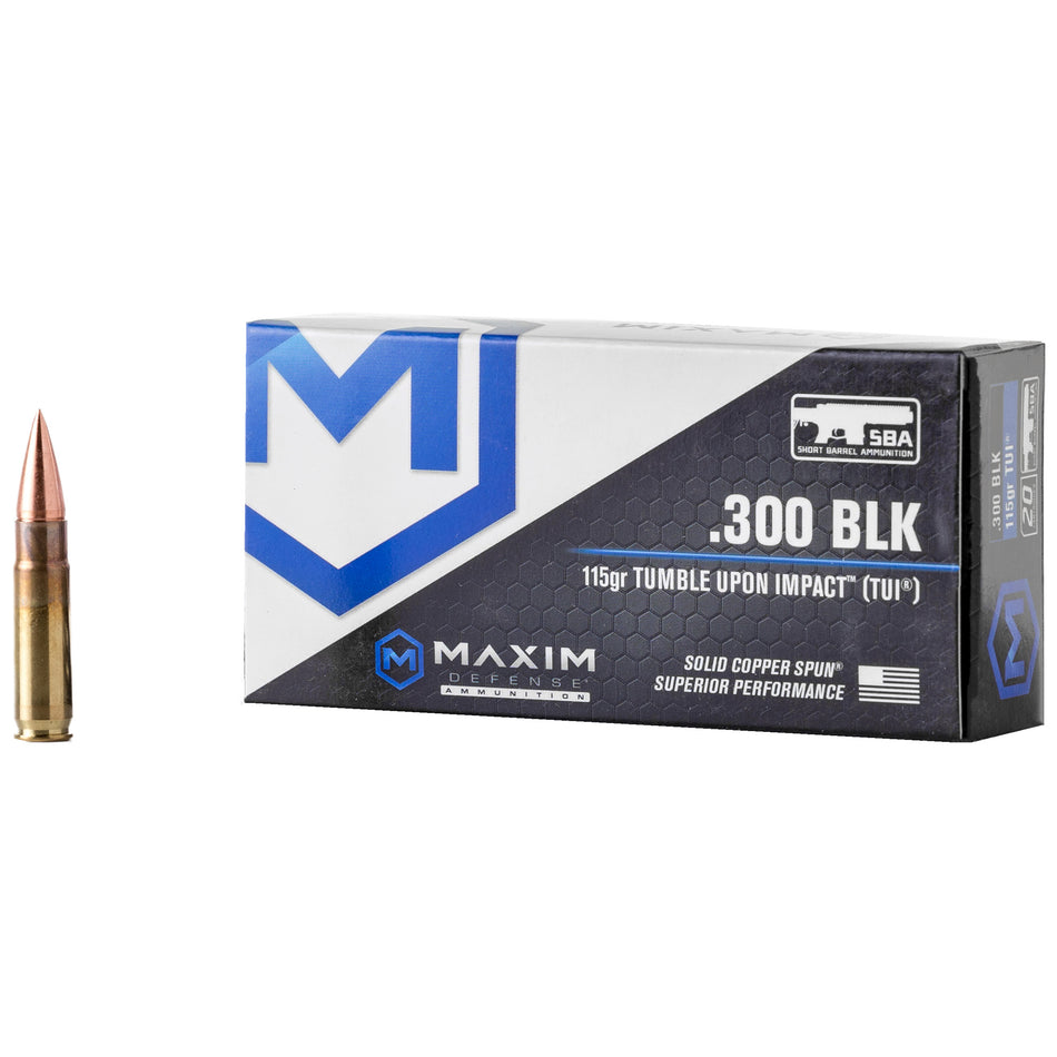 Maxim Defense MXM49004 SBA Short Barrel Ammunition Copper 115 Grain .300 AAC Blackout