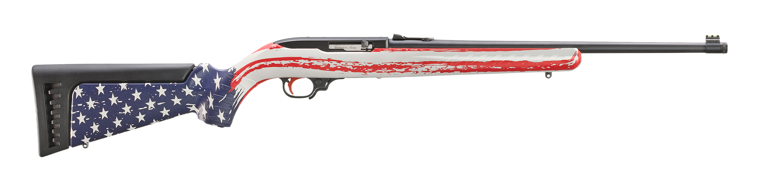 Ruger 10/22 22 LR 10rd 18.50" Satin Black American Flag Camo Synthetic Stock
