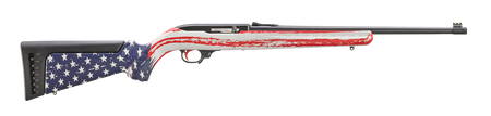 Ruger 10/22 22 LR 10rd 18.50" Satin Black American Flag Camo Synthetic Stock
