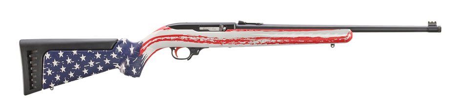 Ruger 10/22 22 LR 10rd 18.50" Satin Black American Flag Camo Synthetic Stock