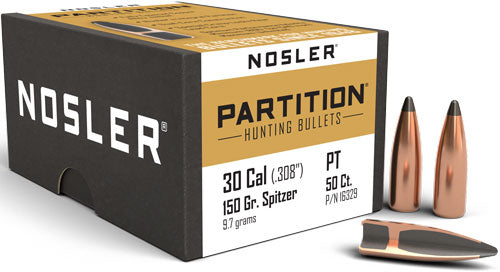 NOSLER BULLETS 30 CAL .308 150GR PARTITION 50CT