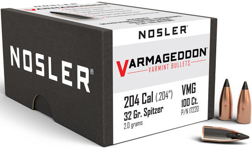 NOSLER BULLETS 20 CAL .204 32GR VARMAGEDDON TIPPED 100CT