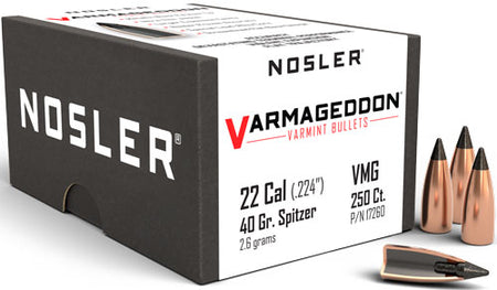 NOSLER BULLETS 22 CAL .224 40GR VARMAGEDDON TIPPED 250CT