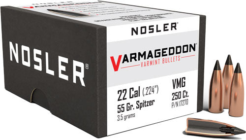 NOSLER BULLETS 22 CAL .224 55GR VARMAGEDDON TIPPED 250CT