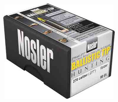 NOSLER BULLETS 270 CAL .277 140GR BALLISTIC TIP 50CT