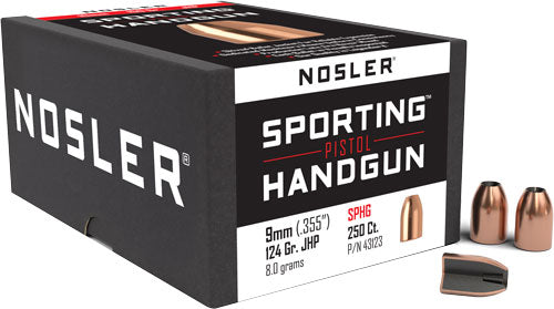 NOSLER BULLETS 9MM .355 124GR JHP 250CT